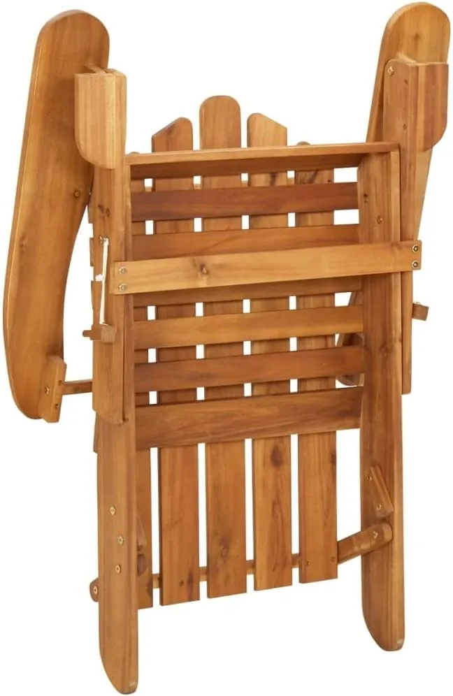 Patio Adirondack Chairs with Footrests 2-Piece Set Solid Wood Acacia Outdoor Furniture for Garden Patio Terrace