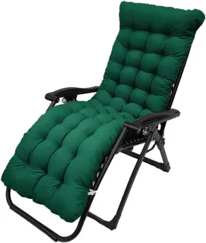 Patio Chaise Lounger Cushion,61in Lounge Chair Recliners Chair Cushions,Thicker Padded Chaise Lounger Swing Bench Cushion for Outdoor Indoor Home Office (Dark Green)