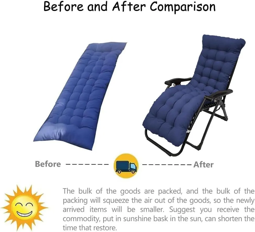 Patio Chaise Lounger Cushion,61in Lounge Chair Recliners Chair Cushions,Thicker Padded Chaise Lounger Swing Bench Cushion for Outdoor Indoor Home Office (Dark Green)