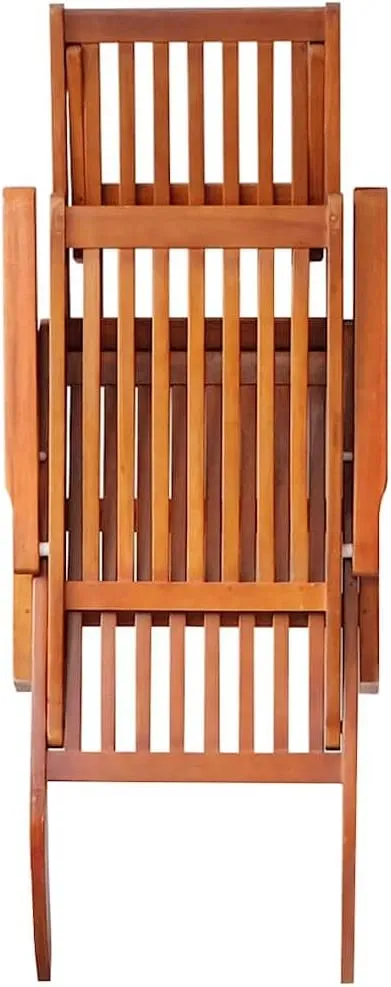 Patio Deck Chair with Footrest and Cushion Solid Wood AcaciaLuxury Sun Loungers with Adjustable Backrest and Cushioned Seat