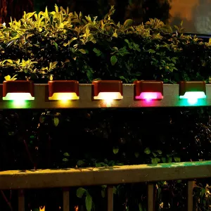 pearlstar 24 Pack Waterproof Led Solar Step Lights,Color Changing Light up Swimming Pool Accessories Night Lights,Outdoor Deck Lights for Stairs, Step, Fence, Yard, Patio, and Pathway Decor（Brown）