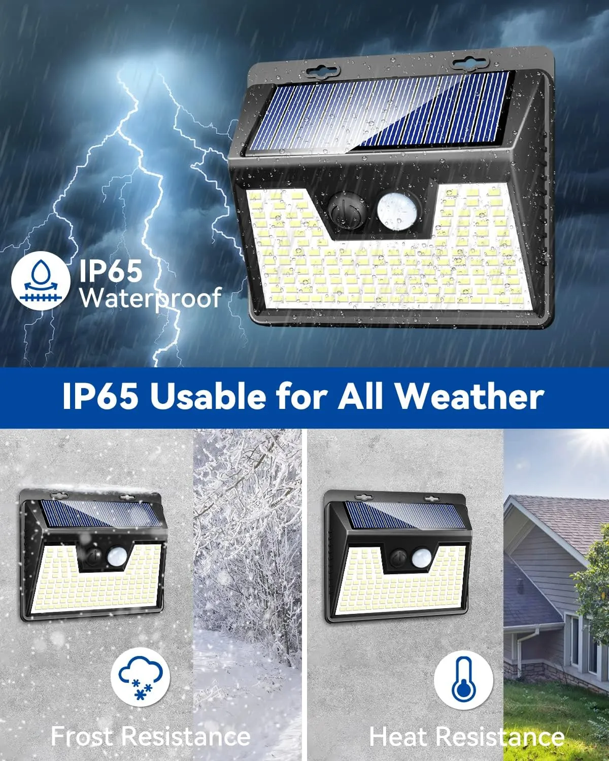 Peasur Solar Lights Outdoor Motion Sensor, 6 Pack 140 LED Solar Powered Fence Light Waterproof, 3 Modes Security Wall Lighting for Outside Yard Deck Garden