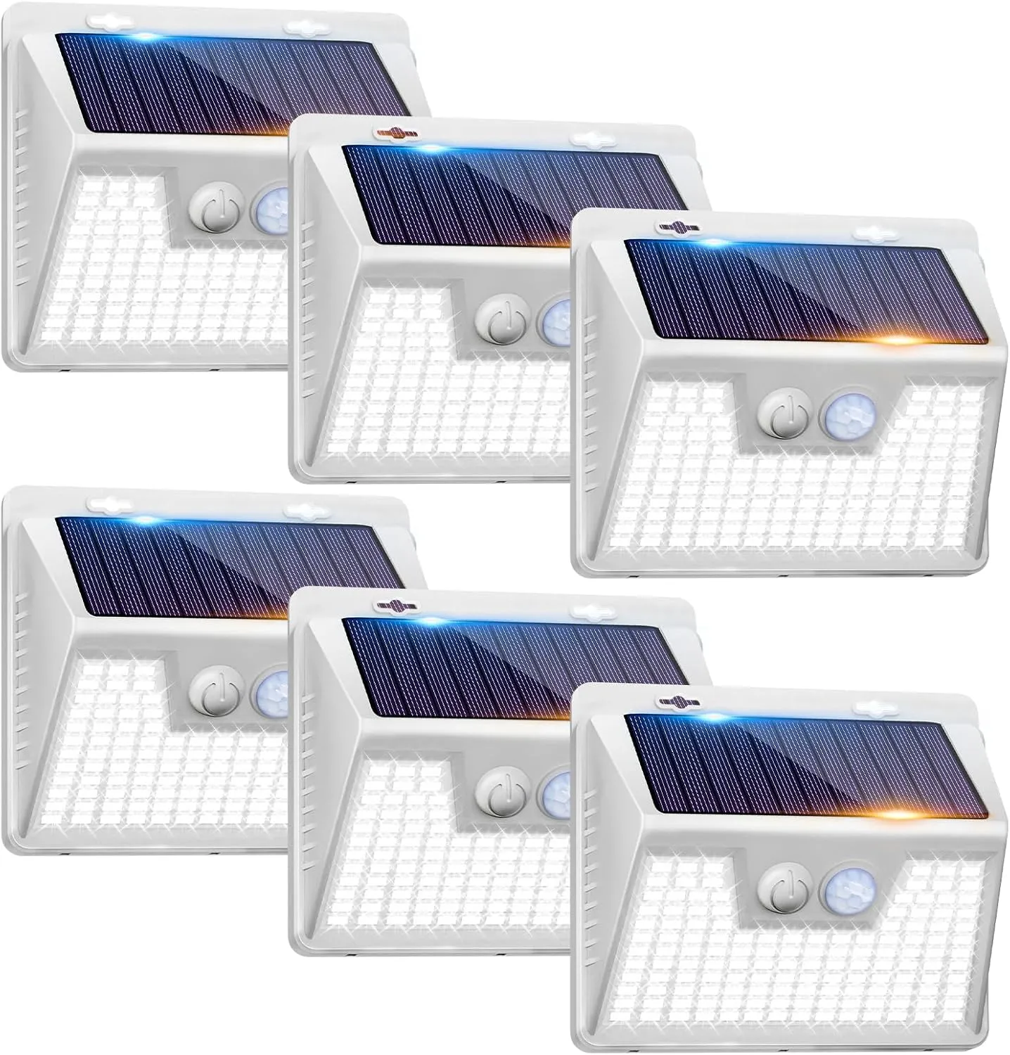 Peasur Solar Lights Outdoor Waterproof, 6Pack 140LED Bright Motion Sensor Security Lights 3 Modes, Solar Powered Fence Wall Light for Garden Yard Outside(Cool White)