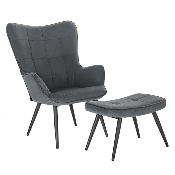 Penzance wing chair with footstool