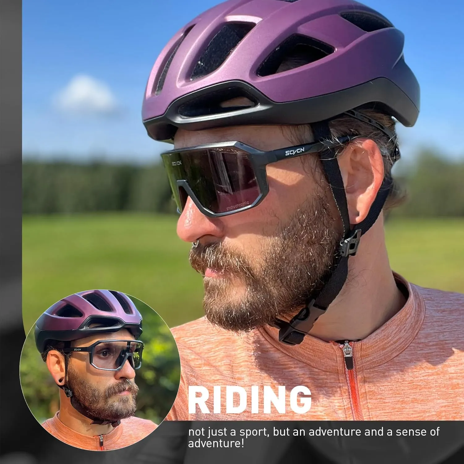 Photochromic Cycling Glasses Sport Sunglasses Clear MTB BMX Men Women Running Driving DZ-S62