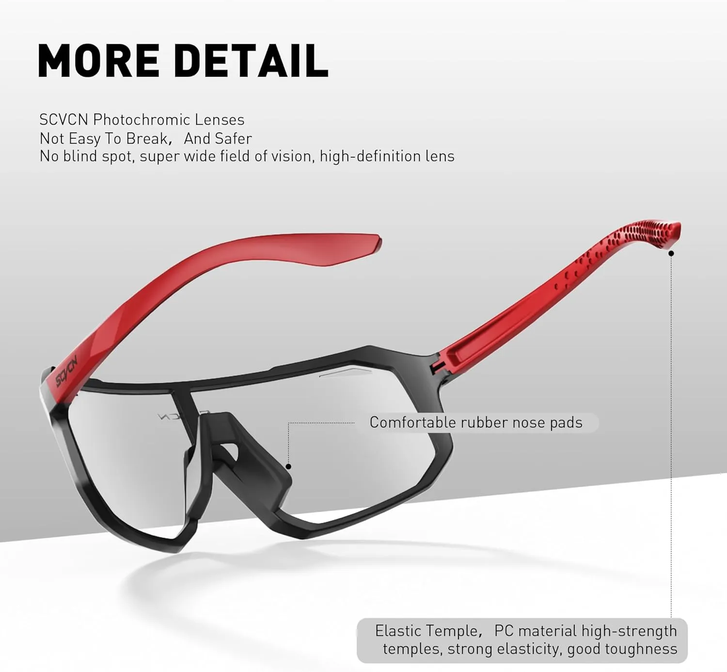 Photochromic Cycling Glasses Sport Sunglasses Clear MTB BMX Men Women Running Driving DZ-S62