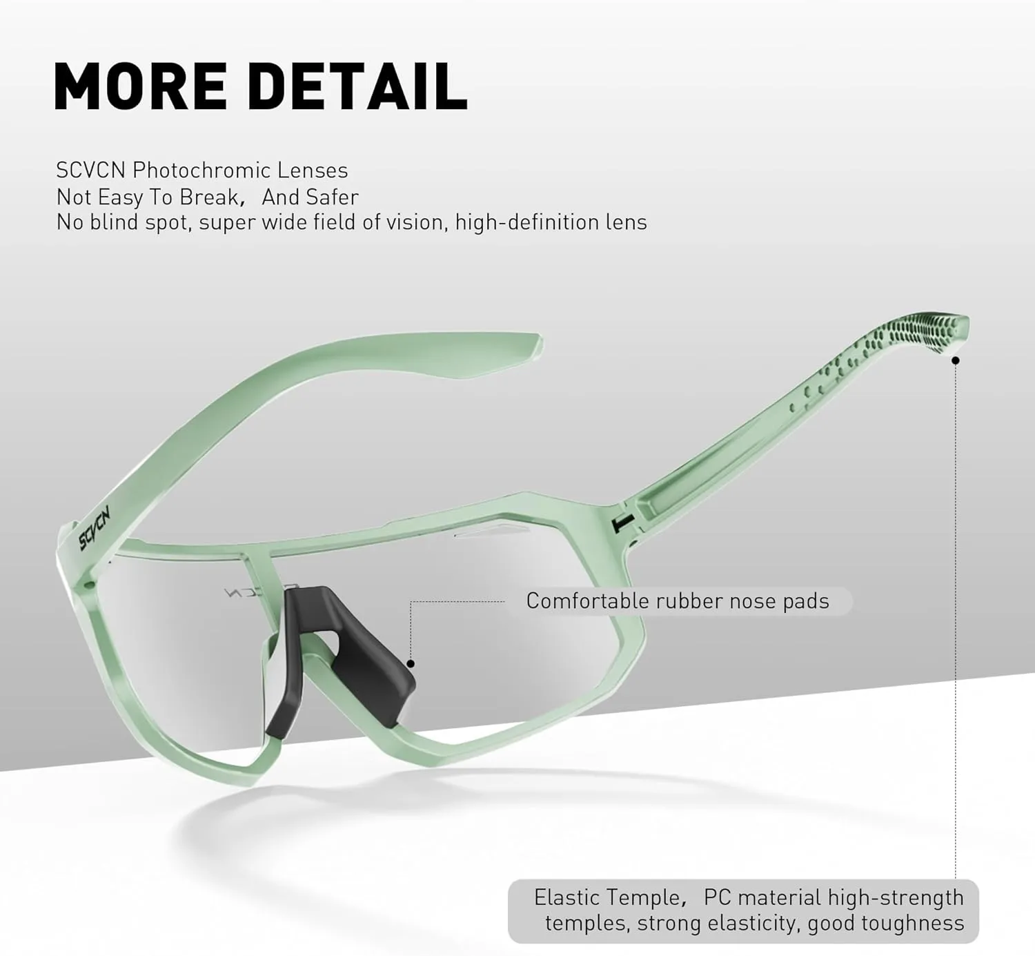 Photochromic Cycling Glasses Sport Sunglasses Clear MTB BMX Men Women Running Driving DZ-S62
