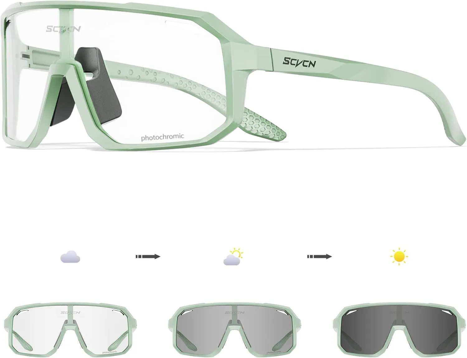 Photochromic Cycling Glasses Sport Sunglasses Clear MTB BMX Men Women Running Driving DZ-S62