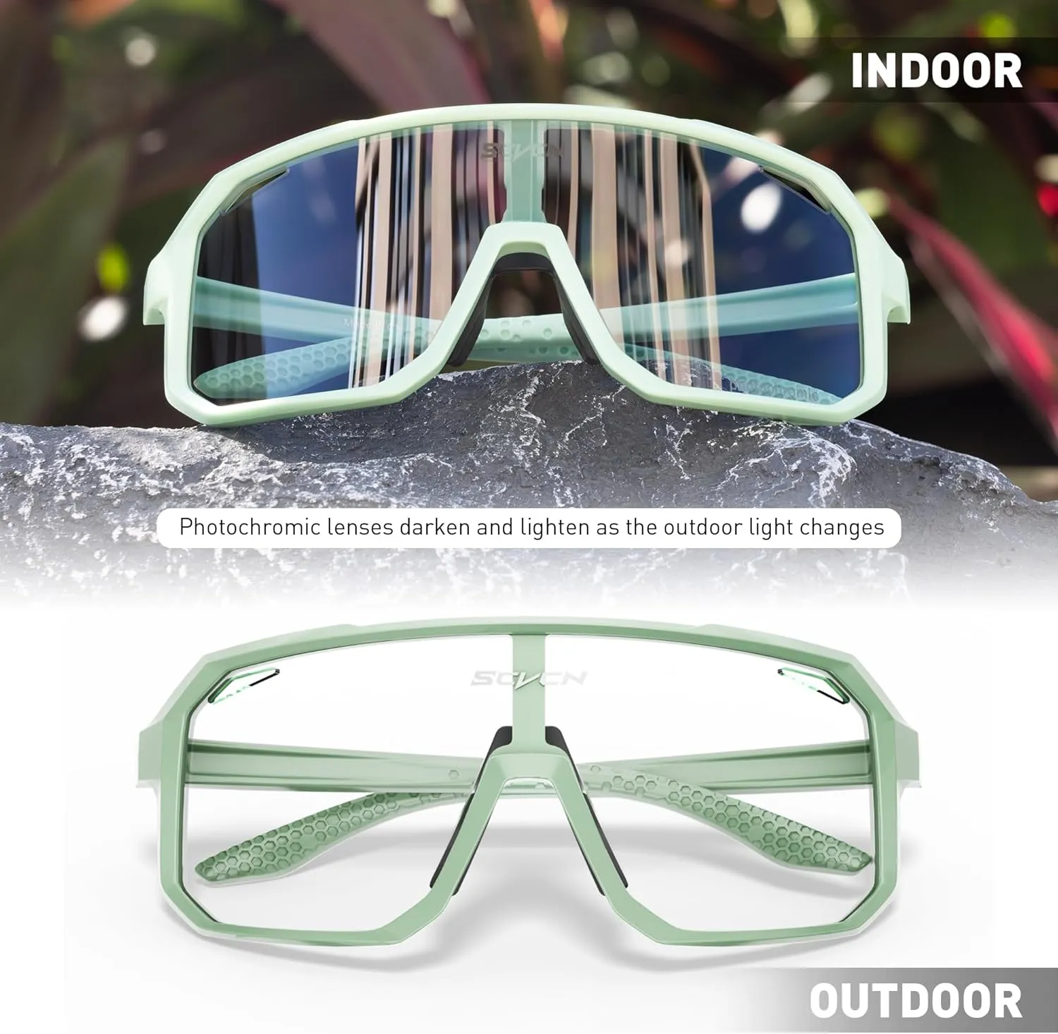 Photochromic Cycling Glasses Sport Sunglasses Clear MTB BMX Men Women Running Driving DZ-S62
