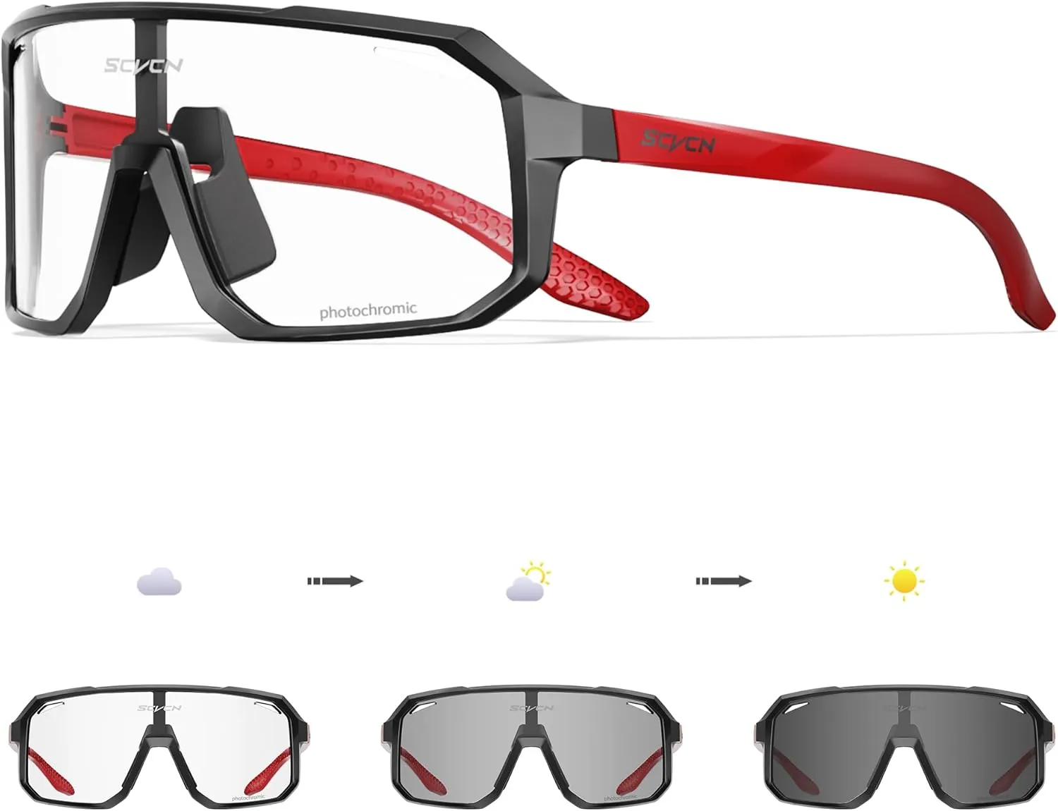Photochromic Cycling Glasses Sport Sunglasses Clear MTB BMX Men Women Running Driving DZ-S62
