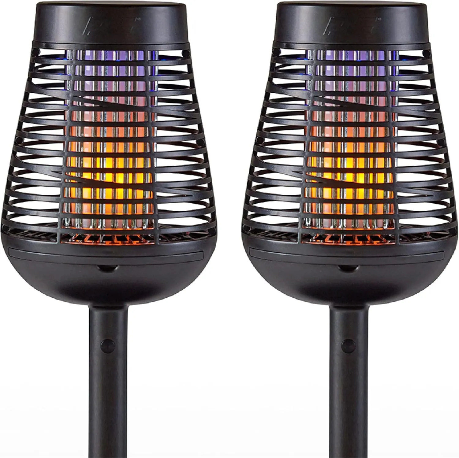 PIC Solar Insect Killer Torch (DFST), Bug Zapper and Flame Accent Light, Kills Bugs on Contact - Twin Pack