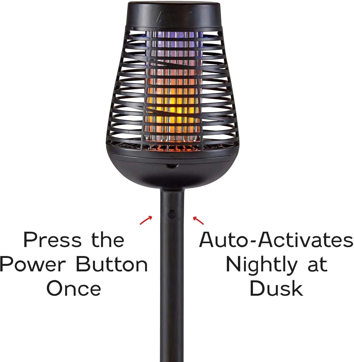 PIC Solar Insect Killer Torch (DFST), Bug Zapper and Flame Accent Light, Kills Bugs on Contact - Twin Pack