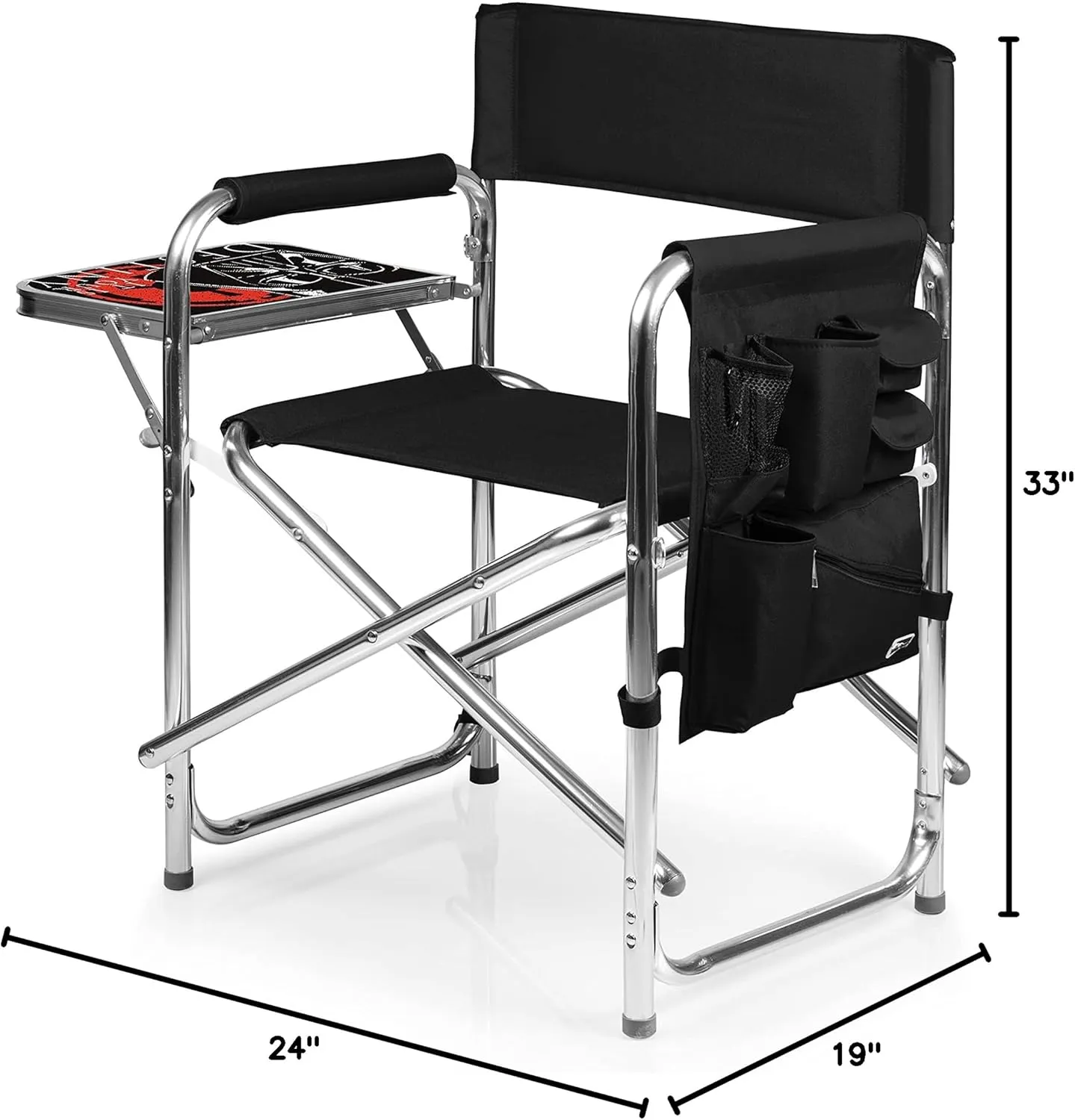 PICNIC TIME Star Wars Darth Vader Sports Chair with Side Table, Beach Chair, Camp Chair for Adults, (Black) 36.6 x 18.5 x 32.9