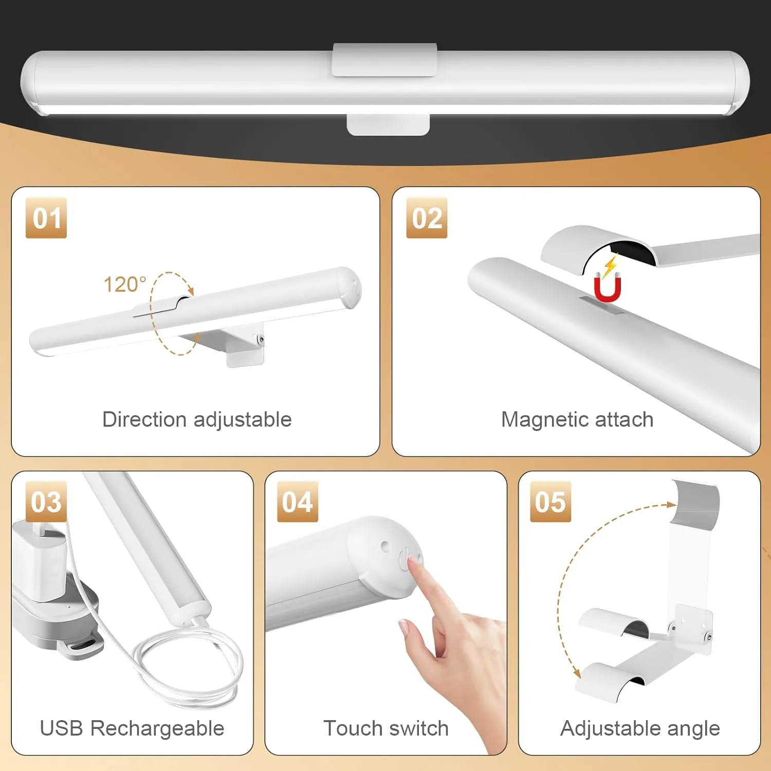 Picture Light, Rechargeable Wall Lights 4000m Ahbattery Powered Wall Light, suse forart Lighting for Paintings, Gallery Wall Light 300 lumens, Dimmable and Timer Off Art Display Light