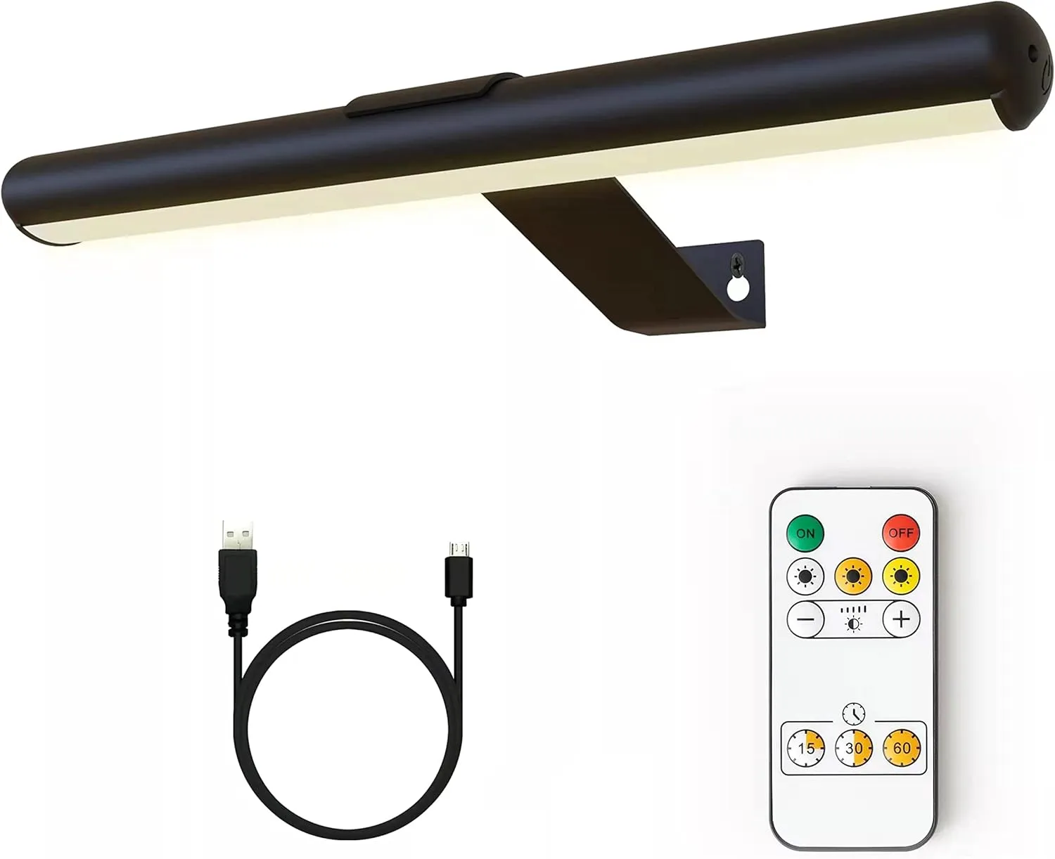 Picture Light with Remote,Battery Painting Light with 3 Lighting Colors Rechargeable,Art Light Display Wall Light with Dimmable Timer, Full Metal Picture Light for Picture Gallery Dart