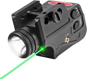 Pistol and Rifle Flashlight Laser Sight,Green Laser Light Combo,Magnetic Charging Flashlight Laser Combo,Picatinny Gun Light Lasers Used for Outdoor Hunting and Aiming Targets