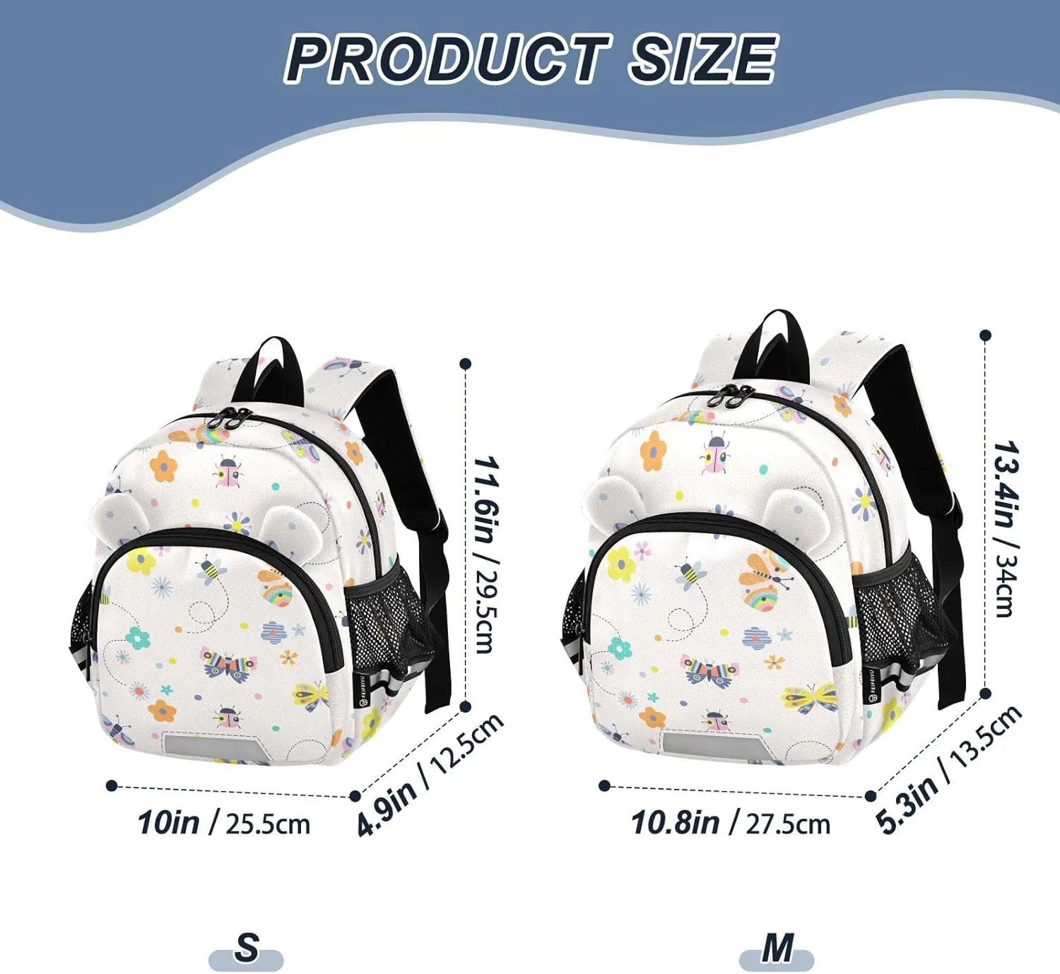 Plaaee Butterfly Ladybug Bee Daisy Toddler Backpack Harness Leash Kids Backpacks Harnesses Leashes Tether for Boys Girls S