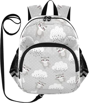 Plaaee Raccoon Cute Racoon Clouds Toddler Backpack Harness Leash Kids Backpacks Harnesses Leashes Tether for Boys Girls M