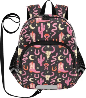 Plaaee Skull Snake Cowboy Boots Toddler Backpack Harness Leash Kids Back Pack Harnesses Leashes Tether for Boys Girls Outdoor Travel M