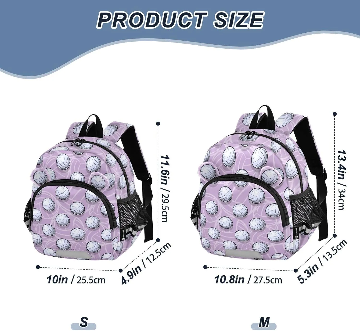 Plaaee Volleyball Ball Graphic Toddler Backpack Harness Leash Kids Back Pack Harnesses Leashes Tether for Boys Girls Outdoor Travel S