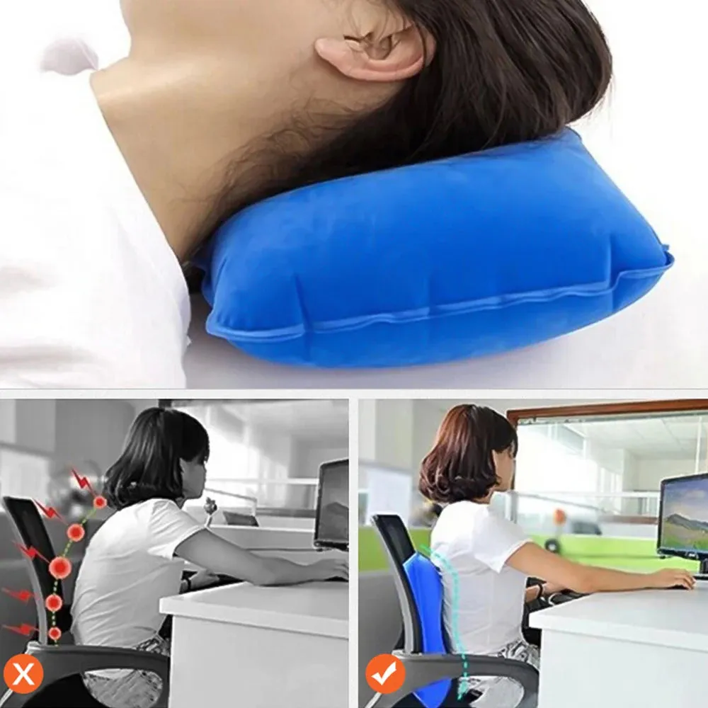 Plane Head Rest Support Ultralight Fold Nylon Inflatable Pillow Camping Tent Sleep Cushion Travel Beach Car Comfortable Pillows