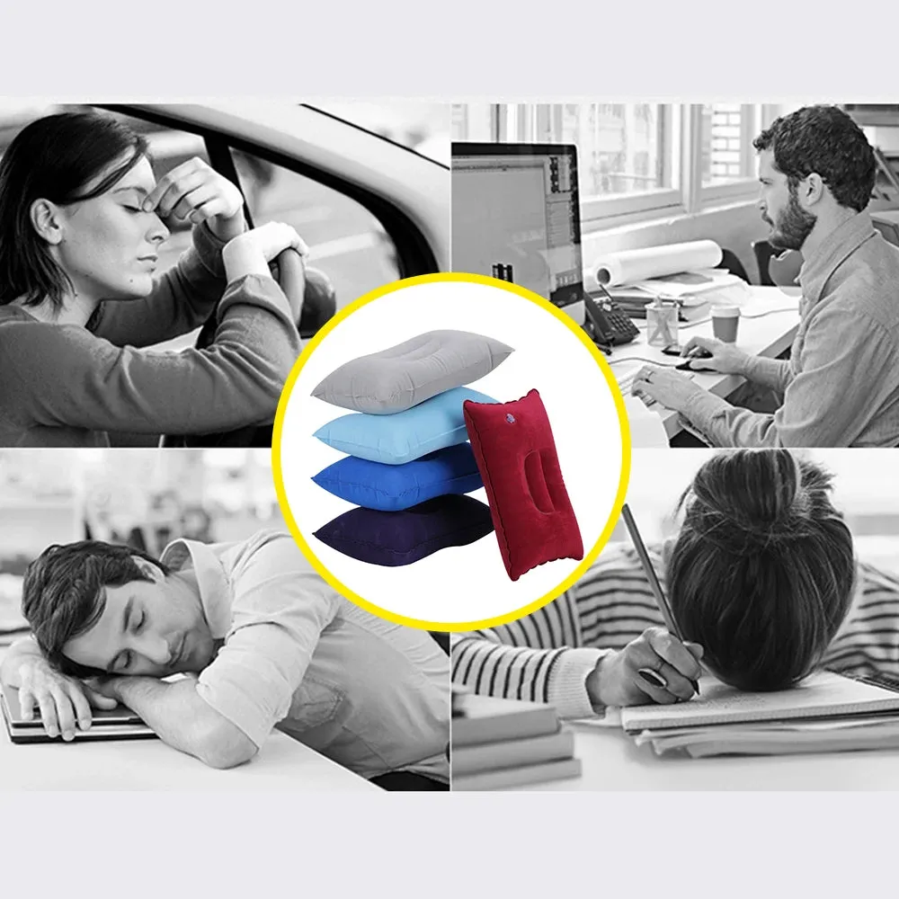 Plane Head Rest Support Ultralight Fold Nylon Inflatable Pillow Camping Tent Sleep Cushion Travel Beach Car Comfortable Pillows