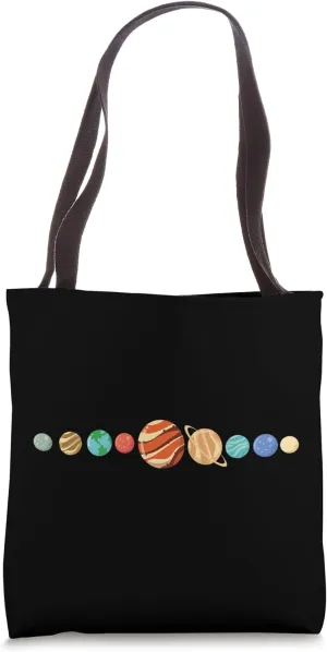 Planets of Our Solar System Aligned in Space Tote Bag