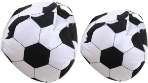 Plush Toy Storage Bag Set Soccer Ball Bean Bag Chair Toy Organizer for Kids Soft Comfortable Room Decorations for Children