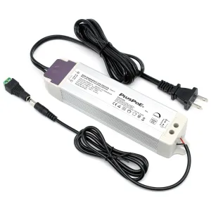 PLUSPOE 30W Dimmable LED Driver Transformer, 120VAC to 24V DC Magnetic Power Supply Compatible with Lutron Leviton Dimmer switches for Led Strip Light