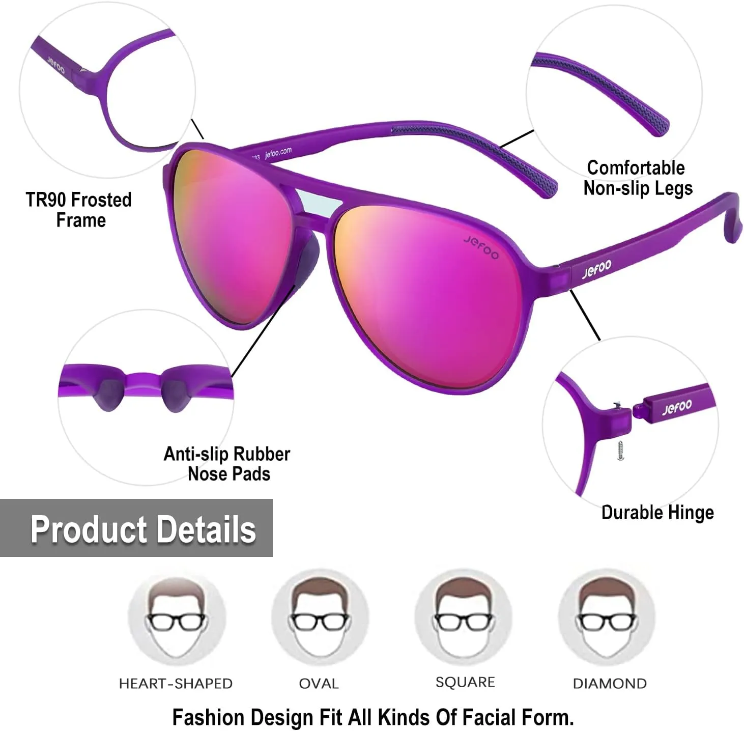 Polarized Aviator Sunglasses for Women Men Retro Trendy Sports Sunglasses for Outdoor UV400 Protection