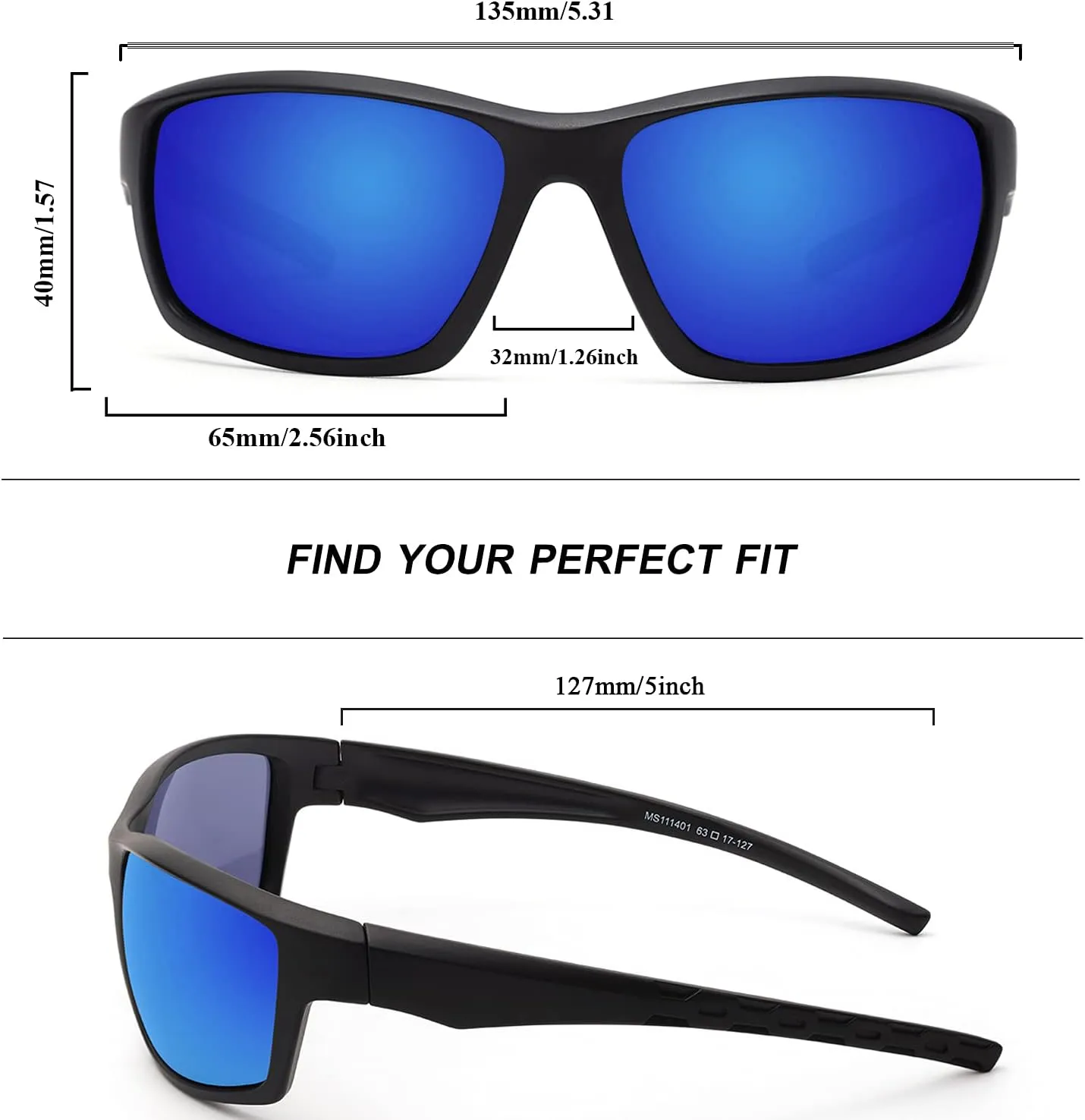 Polarized Sports Sunglasses for Men Women Running Fishing Driving Cycling Shades UV Protection