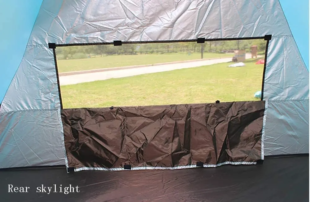 Pop Up Beach Tent, 3-4 Person Instant Tent, Sun Shelter Waterproof Shade Canopy for Family Vacation Rainfly,Blue