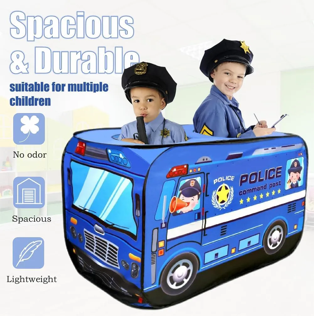 Pop Up Tent for Kids.Police car Tent.Large, Easy to Organize Police Toys.Police Gear for Kids.Boys and Girls Imaginative Play.Indoor Outdoor Pretend Play