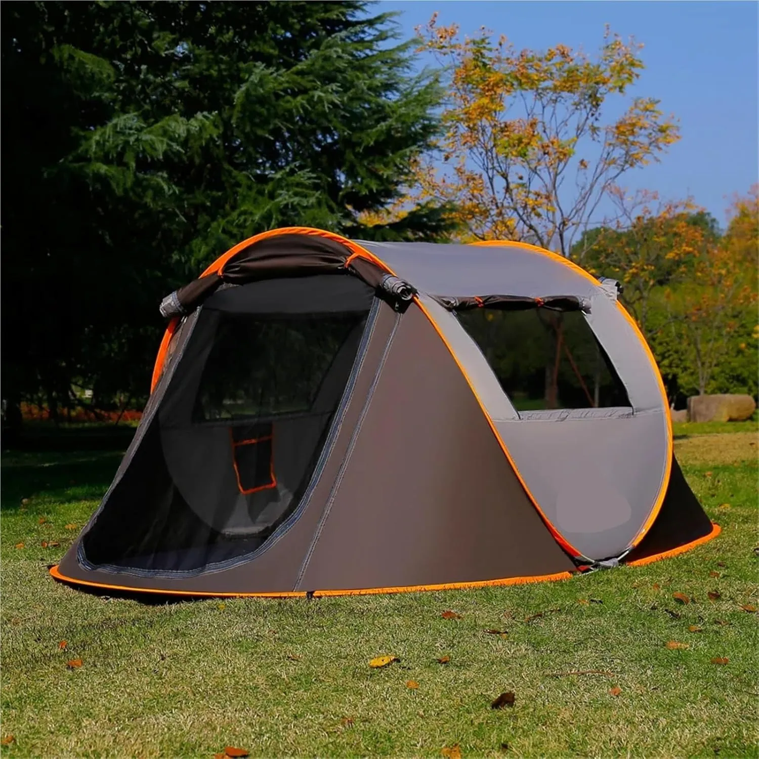 Pop Up Tents Ultralight Folding Camping Tent Fully Automatic Quick Open Tent Outdoor Rainproof Windproof Shelter Pop Up Tent for 3 4 People Adult Pop Up Tent(3 4 Green with Rod)