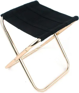 Portable Folding Camping Chair Foldable Stool Black Small Aluminum Oxford Seat Outdoor for Garden BBQ Fishing Hiking Travel