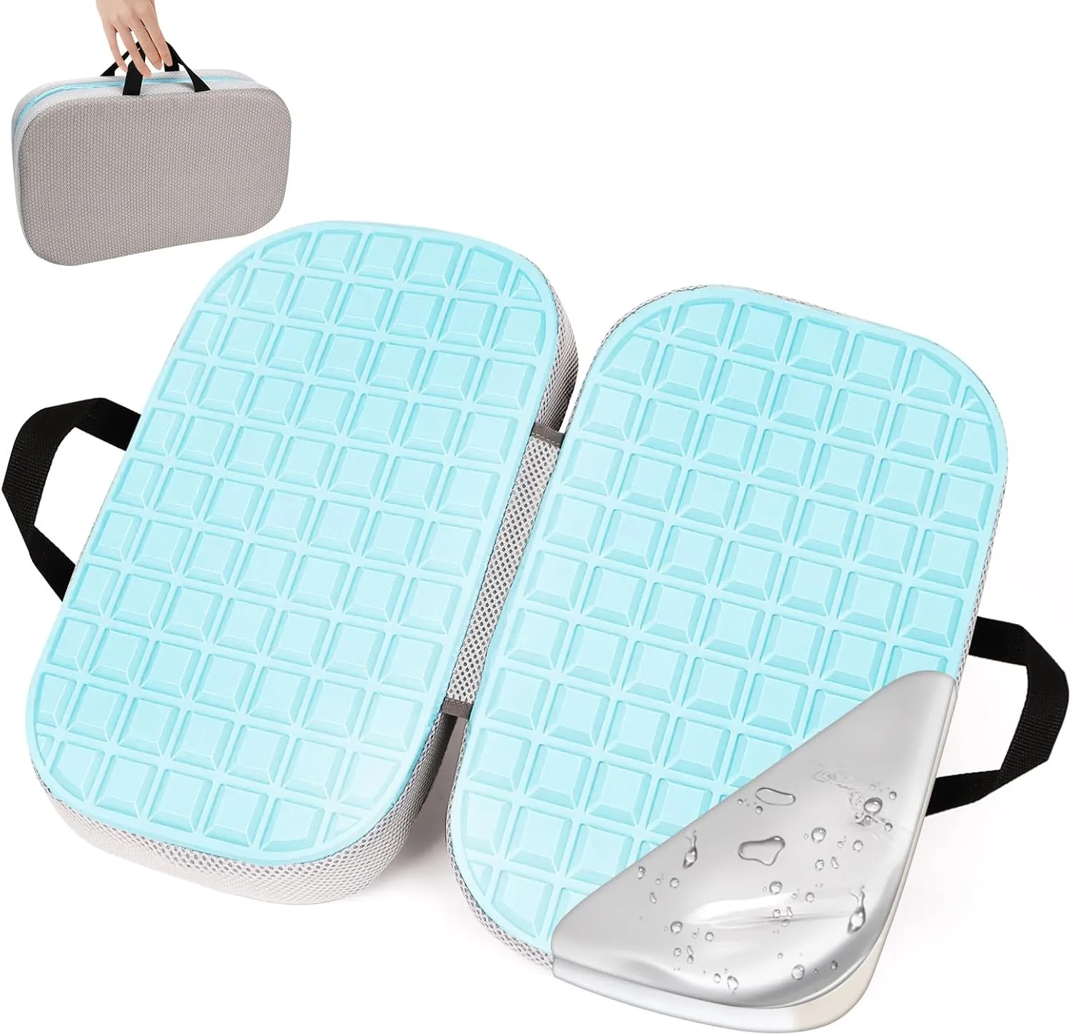Portable Memory Foam Travel Seat Cushion,Thick Non-Slip Cooling Airplane Seat Cushion for Long Sitting Pressure Relief for Long Flights Travel,Commute, Airplanes, Camping,Office