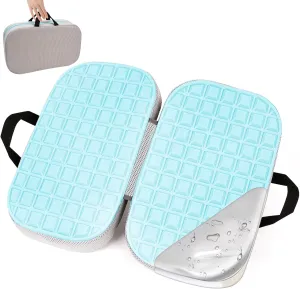 Portable Memory Foam Travel Seat Cushion,Thick Non-Slip Cooling Airplane Seat Cushion for Long Sitting Pressure Relief for Long Flights Travel,Commute, Airplanes, Camping,Office