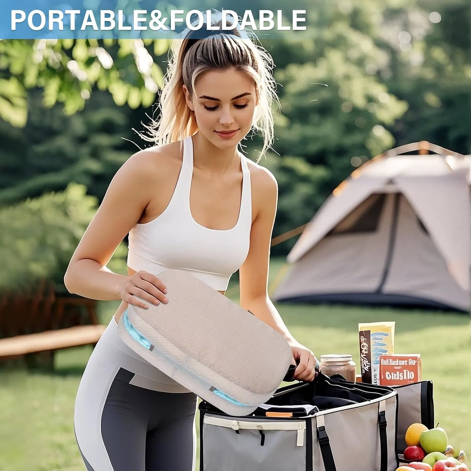Portable Memory Foam Travel Seat Cushion,Thick Non-Slip Cooling Airplane Seat Cushion for Long Sitting Pressure Relief for Long Flights Travel,Commute, Airplanes, Camping,Office