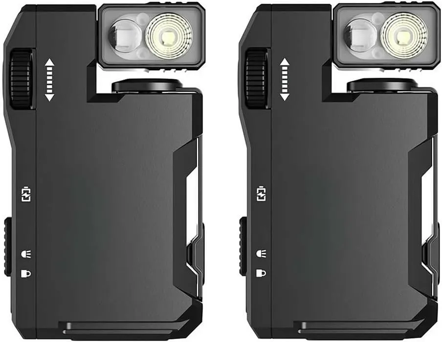 Portable Mini Flashlight with Rotatable Head, G5 EDC Light 400 Lumens, Rechargeable Camping Lights, Compact Pocket Flashlights, Ip68 Waterproof Flat Flashlight with Magnet for Outdoor, Emergency(Black