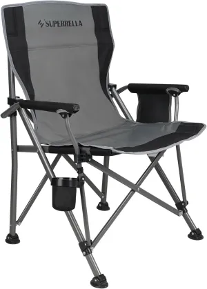 Portable Outdoor Folding Camping Chair Heavy Duty Camp Chair with Storage Bag for Outside Activities, Black Grey