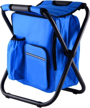 Portable Outdoor Seats - Foldable Outdoor Chairs with Backpack Cooler - Folding Lawn Recliner for Camping, Beach, Travel, Picnic, Park, Fishing, Garden, Patio, Porch and Poolside Relaxation
