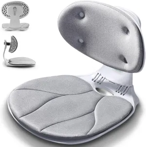 Portable Sports Stadium seat with Back Support Activity bleacher Seats Functional Legless Chair Foldable Waist Cushion Office Chairs with Lumbar Support Floor seat (Gray)