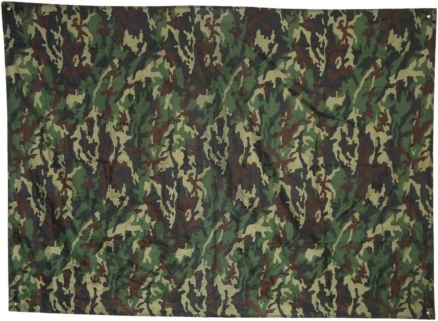 Portable Tent Tarpaulin Outdoor Camouflage Lightweight Rainproof Mat Outdoor Waterproof Tarpaulin Camping Awning Shelter Rain Tarpaulin for Camping (3 * 2.9 Meters)