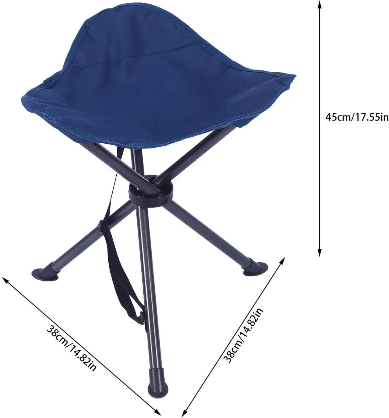 Portable Tripod Stool for Outdoor Activities with Carry Strap, Blue