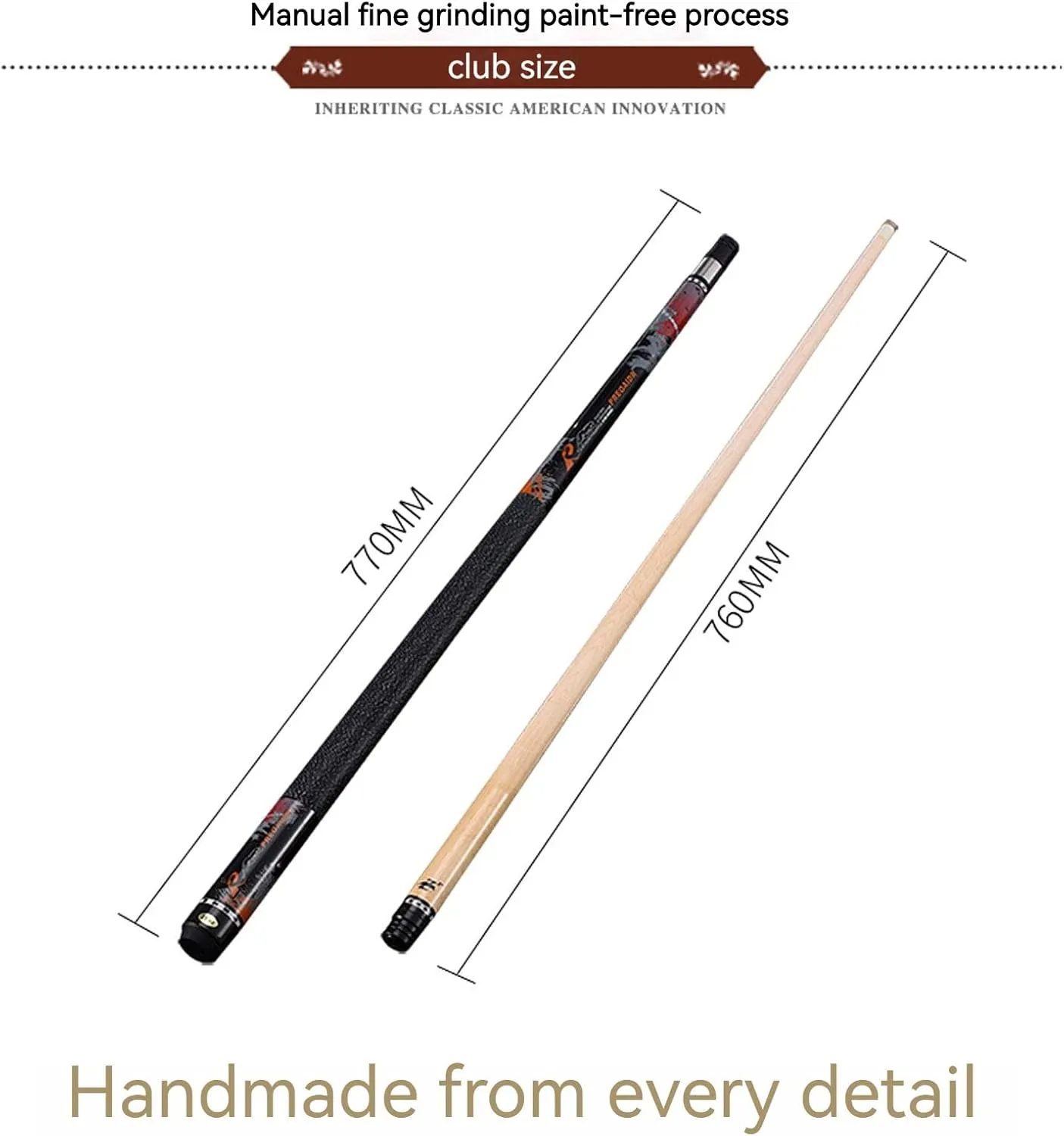 Premium Maple Pool Cue with Multi-Layer Leather Head for Accurate Shots and Enhanced Grip(Color:CC,Size:11.5MM Club Head)