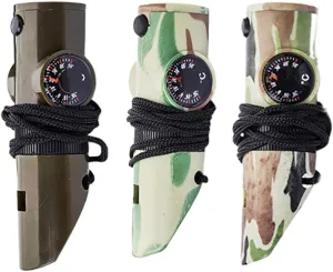 PRETYZOOM 3pcs Outdoor Survival Whistle Multifunctional Whistle Multi-Functional Whistle Compass Thermometer Whistle Multifunction Whistle 7 in 1 Whistle Survival Whistle for Signal