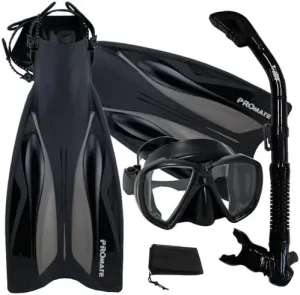 Promate Deluxe Snorkeling Gear Scuba Diving Fins Mask Dry Snorkel Set/ SCS0079