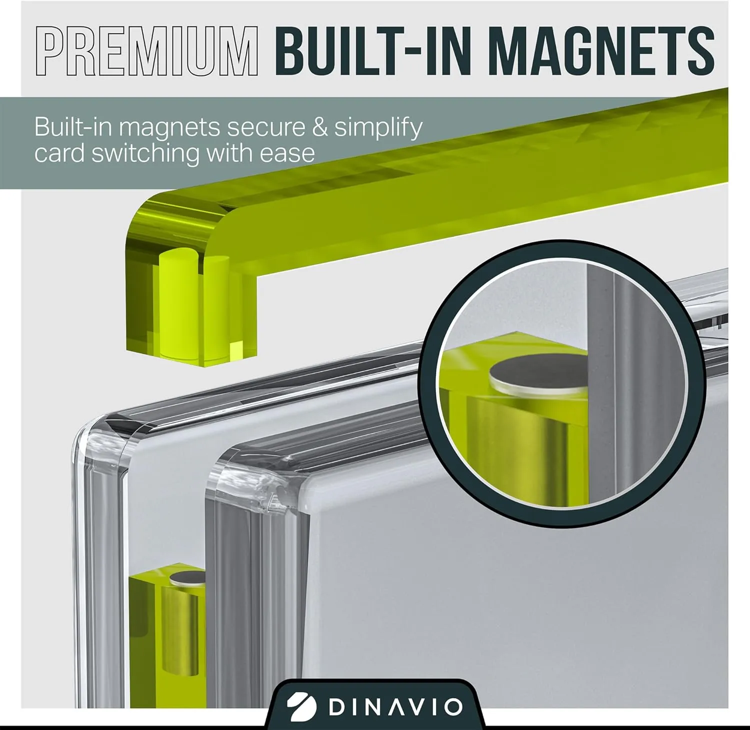 PSA Graded Card Display Acrylic Case for Standard PSA and CGC Slabs - Slab Case for Graded Cards - PSA Card Case - Graded Card Display Case - Slanted Stand Included (Yellow Border)
