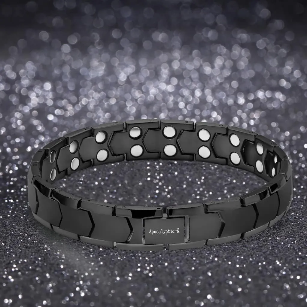 Pure Titanium Men'S Magnetic Bracelets, 99% Pure Titanium (Light),Double Powerful Magnet Bracelets,Eliminate Static Electricity