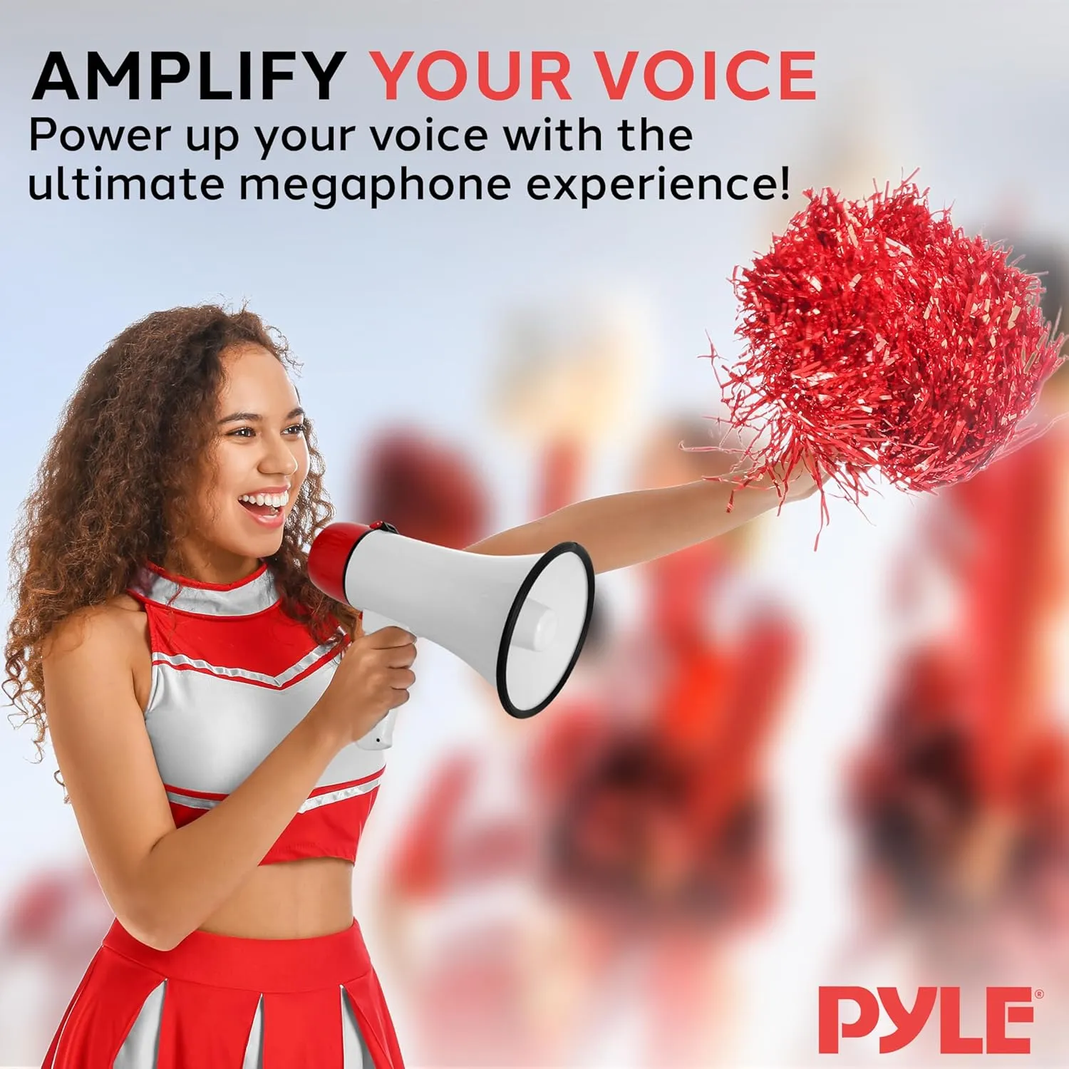 Pyle 20W Megaphone Bullhorn Speaker – Portable Handheld Loud Speaker with Adjustable Volume & Siren – Compact, Powerful Bull Horn for Announcements, Events, Sports & Public Address